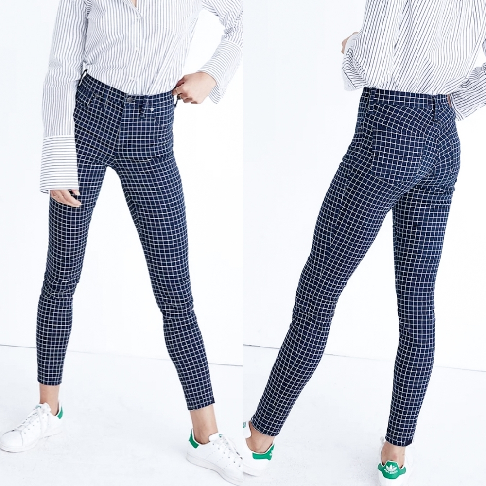 Madewell windowpane high rise skinny jean
